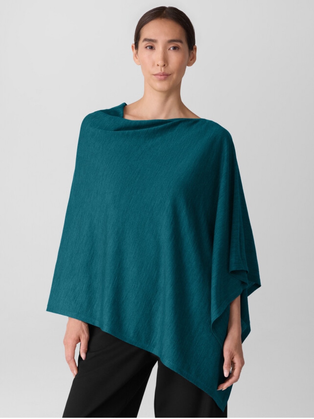 Black Eileen Fisher super Fine merino wool Poncho.